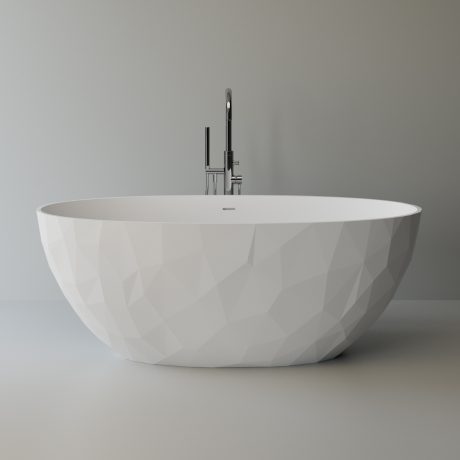 Cadă freestanding rotunjită din compozit mineral BT 0564 1670 INT, 167×82,3 cm