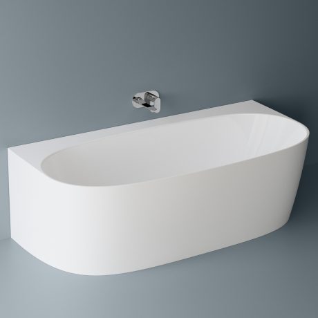 Cadă back-to-wall ovală din compozit mineral BT 0052 1800, 180×86 cm