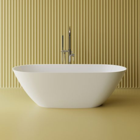 Cadă freestanding 1600 mm fără preaplin, Mineral Composite, finisaj lucios sau mat